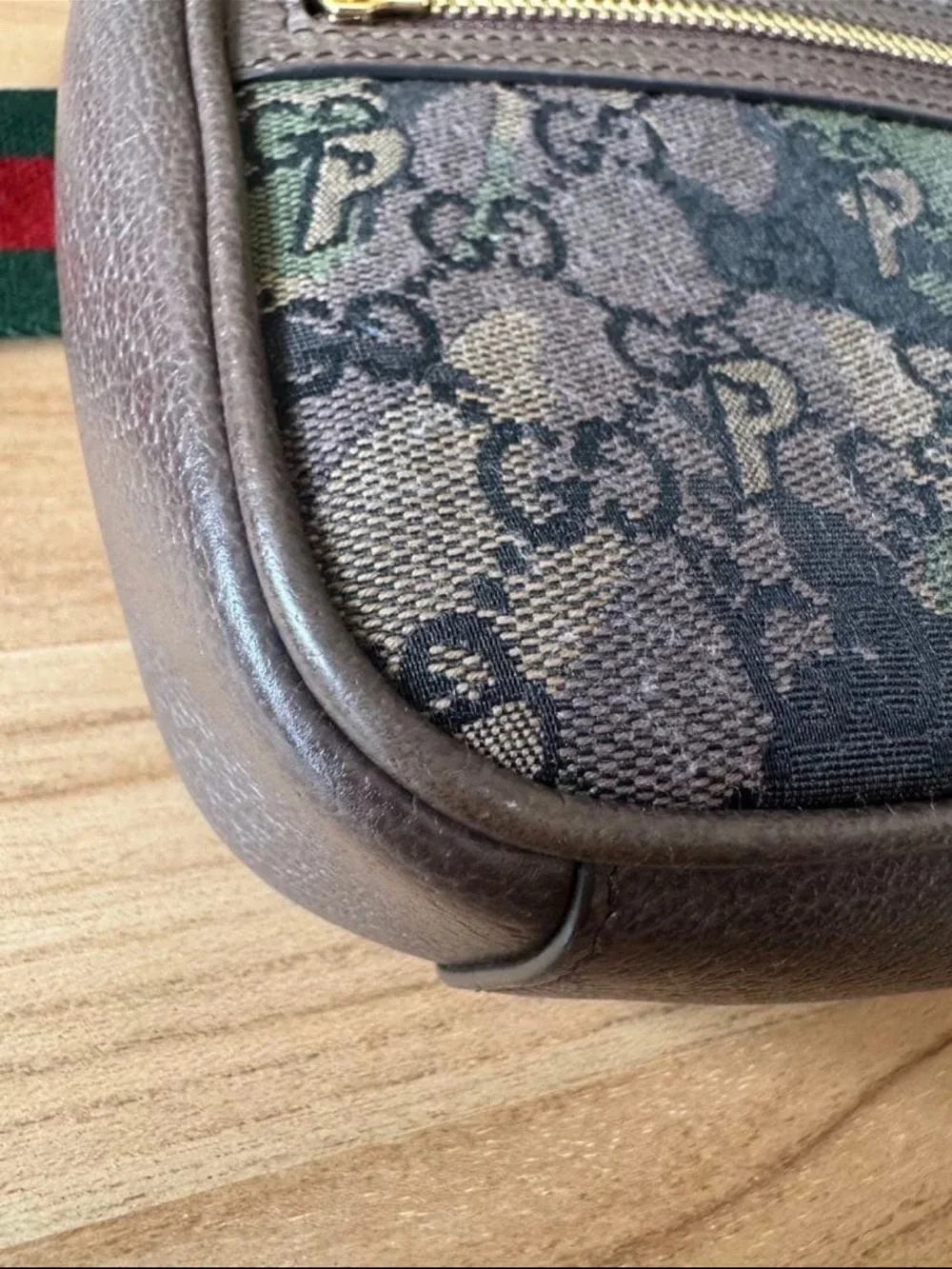 Gucci Green & Red Web Canvas Crossbody Bag